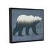 Stupell Industries Rustic Woodland Trees Bear Silhouette Grainy Pattern - Graphic Art on Canvas in Blue/White | 17 H x 21 W x 1.7 D in | Wayfair