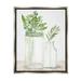 Stupell Industries Country Plant Leaves Rustic Jars Arrangement by Kim Allen - Floater Frame Painting on Canvas in Brown/Green/White | Wayfair