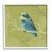 Stupell Industries Small Blue Bird Perched Modern Layered Botanicals by Verbrugge WaterColoured - Floater Frame Graphic Art on Canvas Canvas | Wayfair
