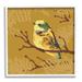 Stupell Industries Small Yellow Bird Perched Wildlife Animal Portrait - Floater Frame Graphic Art on Canvas in Brown/Green/Yellow | Wayfair