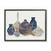 Stupell Industries Ornate Vase Still Life Leaning Drift Branches by Ziwei Li - Floater Frame Graphic Art on Canvas in Blue/Gray | Wayfair