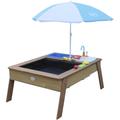 Linda Table Sable et Eau avec cuisine de jeux en Bois Table d'eau en marron avec Parasol Table de