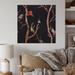 Red Barrel Studio® Fall Trees w/ Red Birds On Black Fall Trees w/ Red Birds On Black - Painting on in Black/Brown | 16 H x 16 W x 1 D in | Wayfair