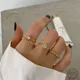 Bague en argent Sterling 925 pour femmes anneau géométrique Simple anneau ouvert réglable bijoux