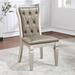 Rosdorf Park Georgel Tufted Side Chair in Champagne/Warm Gray Faux Leather/Wood/Upholstered in Brown | 40 H x 26 W x 24 D in | Wayfair