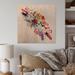 Winston Porter Bouquet w/ Wildglowers & Berries - Unframed Graphic Art on Wood in Blue/Brown/Red | 16 H x 16 W x 1 D in | Wayfair