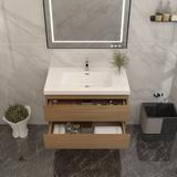 Loon Peak® Deboser 36" W Wall-Mounted Single Bathroom Vanity Set, Wood in Black | 27 H x 36 W x 19.6 D in | Wayfair