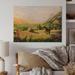 Millwood Pines Morning Sun in the Mountains w/ Horse - Unframed Painting on Wood in Brown/Green/Yellow | 8 H x 12 W x 1 D in | Wayfair
