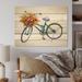 August Grove® Bicycle w/ Autumn Apples Basket Bicycle w/ Autumn Apples Basket - Painting on Wood in Brown/Green/Indigo | 8 H x 12 W x 1 D in | Wayfair