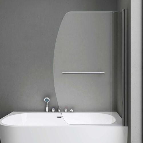 doporro 90×140 cm Design-Duschwand für Badewanne Badewannenaufsatz Duschabtrennung 6mm
