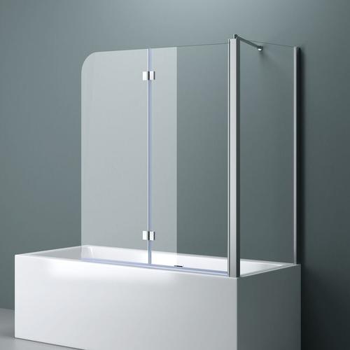 Doporro – 75x120x140cm Design-Duschwand für Badewanne Badewannenaufsatz Duschabtrennung 6mm