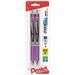 Pentel Gel Ink Pen Retractable Gel Pen Bold Point Metal Tip Violet Ink Pack of 2 (BL80BP2V) 1.0mm 2 Pack