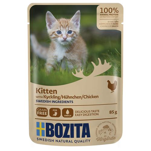 12x85g Bozita Häppchen in Soße Kitten Huhn Katzenfutter nass