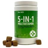 Pet MD 5in1 Dog Multivitamin - 30 Essential Vitamins Minerals & Nutrients for Skin & Coat Hip & Joint Digestion Immune & Senior Dog Vitamins - Glucosamine Omega 3 6 9 & Probiotics - 120 ct