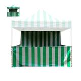 TentandTable Speedy Pop-up Carnival Tent Sidewall Kit Only Green and White Striped 10 ft x 10 ft