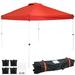 Sunnydaze Premium Pop-Up Canopy with Rolling Carry Bag and Sandbags - 10 x 10 - Red