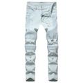 Jeans for Men s Plus Size Capri Trouser Hip-hop Ripped Motorcycle Denim Pant Slim Stretch Leg Pencil Pants