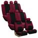 FH Group Light & Breezy Seat Covers for Auto 3 Row 8 Seaters SUV VAN Auto Seat Covers Set Burgundy and Black