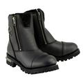 Milwaukee Leather MBM102 Men s Black Smooth Double Sided Zipper Entry Motorcycle Leather Boots 10