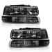 PIT66 Headlights Projector Bumper Lamp Pair Set Fit For 1999-2002 Chevy Silverado