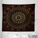 Mandala Tapestry Tribal Concept Design of Sun Inspired Forms with Cinnamon Colors Fabric Wall Hanging Decor for Bedroom Living Room Dorm 5 Sizes Mustard Redwood and Black by Ambesonne