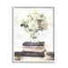 Stupell Industries Delicate White Florals on Parisian Bookstack Graphic Art Framed Art Print Wall Art 16x20 By Ziwei Li