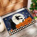 Halloween Truck Door Mat Outdoor Pumpkin Door Mat Halloween Welcome Mats for Front Door Outdoor Indoor Duty Non-Slip Rubber Back 16 x 24 Inch