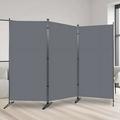 YASRKML Room Divider 3 Panel Folding Privacy Screen for Office Room Divider Screen Freestanding Partition Room Separators Fabric Panel 102 x71.3 Gray