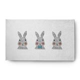 Simply Daisy Explorer Blue Bunny Triplets Easter Area Rug 3 x 5