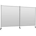 VEVORbrand Office Partition 142 W x 14 D x 72 H Room Divider Wall 2-Panel partition room divider Folding with Non-See-Through Fabric Room Partition Gray for Room Office Restaurant