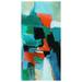 72 x 36 in. Color Splash Abstract Blue Frameless Tempered Glass Panel Contemporary Wall Art