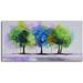 27 x 54 in. Blue & Green Copse Hand Painted Canvas Art