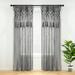 Lush Decor Boho Macrame Tassel Single Window Curtain Panel - Gray - 84 x 40