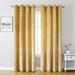 CUH Blackout Velvet Panel Thermal Insulated Luxury Room UV Protection Curtains Grommet Energy Efficient Bedroom Drapes Yellow W:52 x H:84