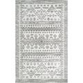 nuLOOM Frances Moroccan Accent Rug 3 x 5 Light Gray