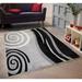 HT Design Rectangular Area Rug for Living Room 045 Geometric 2 Circles Black/Red 5x7 Modern Rugs Easy to clean Pet Friendly Indoor carpet for living room