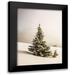 Seven Trees Design 12x14 Black Modern Framed Museum Art Print Titled - Pine Trees in the Snow
