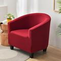 Solid Color Stretch Sofa Slipcover Loveseat Cushion with Arms and Seat Chair Covers Armchair Slipcovers for Bedroom Living Room Red