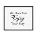 We Hope You Enjoy Your Stay 11 x 14 UNFRAMED Print Business & Events Decor Wall Art