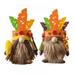 2Pcs Mr and Mrs Handmade Autumn Tomte Swedish Gnomes Faceless Old Man Chieftain Dwarf Goblin Doll For Rustic Farmhouse Fall Tiered Tray Decor