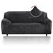 NEWEEN 1-Piece Luxury Velvet Loveseat Fit Stretch Slipcover Sofa Cover Washable Deep Gray