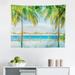 Landscape Tapestry Pool Trees on The Surface No Filter Region Hot Spot Climate Earth Theme Fabric Wall Hanging Decor for Bedroom Living Room Dorm 2 Sizes Green Blue by Ambesonne