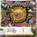 TWINNIS Trippy Tapestry Sun Tapestry Hippie Mushroom Tapestry Colorful Wall Tapestry for Bedroom Aesthetic Cute Tapestries Wall Hanging for Bedroom 35 x29