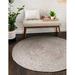 Avgari Creation Gray Round Hand Braided Farm House Solid Area Rag Rug Carpet-6 Feet (72 Inch)