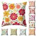 Cheers US Flower Throw Pillow Covers 18 x 18 Inch Floral Decorative Throw Pillow Cases Soft Outdoor Cushion Covers for Sofa Couch Bedroom Home Decor