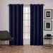 Exclusive Home Sateen Twill Woven Room Darkening Blackout Grommet Top Curtain Panel Pair 52 x84 Peacoat Blue