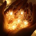 DYstyle 10LED 1.5 Meters LED Star Moon String Lights Battery Powered Star Fairy String Lights LED Kerosene String Lights Warm White Festival Decorative String Lights