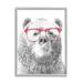 Stupell Industries Quirky Monochrome Bear Red Glasses Design 24 x 30 Design by Annalisa Latella