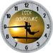 Wood Wall Clock 18 Inch Round Seek Adventure Fun Off road 4x4 Grill Round Small Battery Operated Gray Wall Art