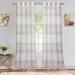 Set of 2 Striped Sheer Curtain Panels Yarn Dyed Boucle Linen Textured Semi Sheer Window Drapes for Bedroom Pink_52 *95